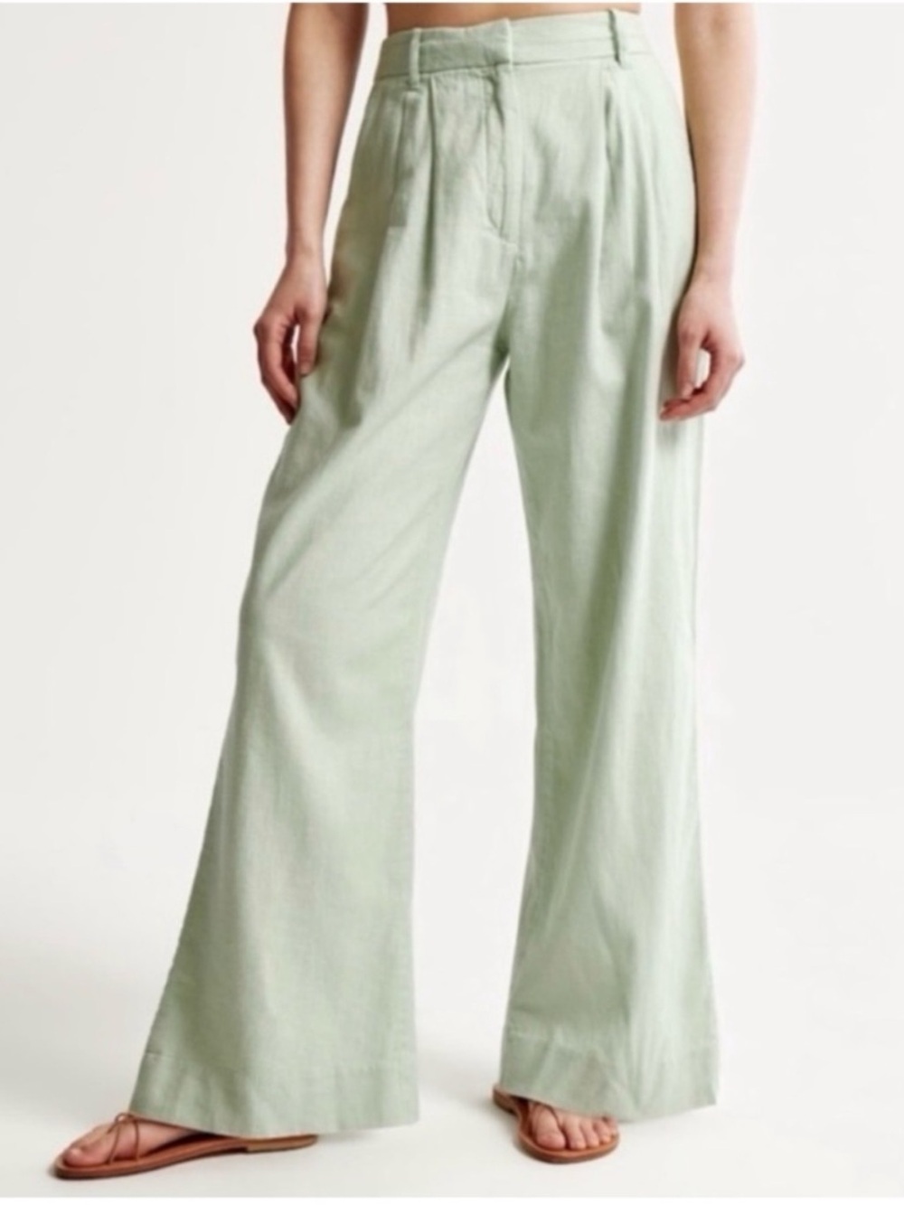 Abercrombie & Fitch Linen Sloane Wide Leg High Rise Pants